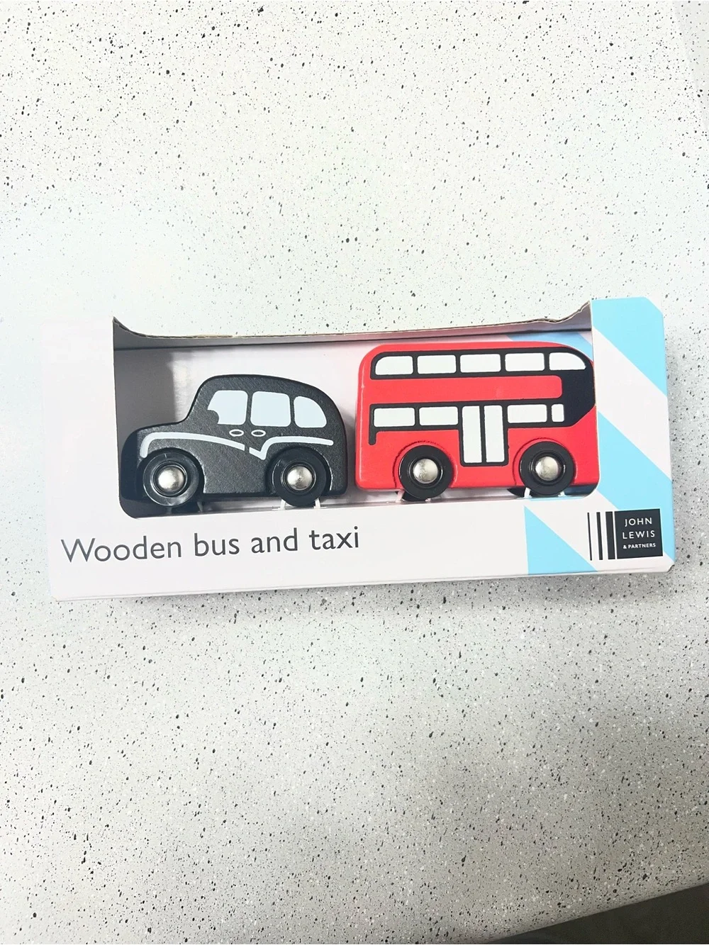 Wooden Bus and Taxi Toy Set